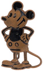 MICKEY MOUSE EARLY 1930s BLACK ENAMEL ON COPPER CLASSIC POSE GERMAN PIN.