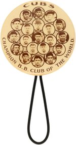 1906 CHICAGO CUBS "CHAMPION B.B. CLUB OF THE WORLD" HANDLED MIRROR W/FOUR HALL OF FAMERS.