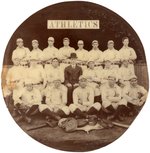 1905 PHILADELPHIA ATHLETICS REAL PHOTO BUTTON W/FOUR HALL OF FAMERS.