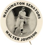 1920s WASHINGTON SENATORS WALTER JOHNSON (HOF) BUTTON.
