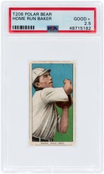 1909-11 T206 WHITE BORDER POLAR BEAR HOME RUN BAKER (HOF) PSA 2.5 GOOD+.