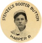 1904 "STENZEL'S ROOTER" JACK HARPER CINCINNATI REDS SERIES BUTTON.