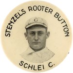 1904 "STENZEL'S ROOTER" ADMIRAL SCHLEI CINCINNATI REDS SERIES BUTTON.