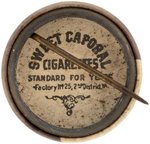 1910-1912 SWEET CAPORAL CIGARETTES HIGH GRADE COMPLETE SET OF 204 BUTTONS W/MANY HOF PLAYERS.