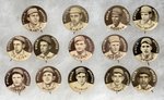 1910-1912 SWEET CAPORAL CIGARETTES HIGH GRADE COMPLETE SET OF 204 BUTTONS W/MANY HOF PLAYERS.