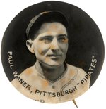 C. 1930 PAUL WANER (HOF) "PITTSBURGH PIRATES" BUTTON FROM UNCATALOGUED SERIES.