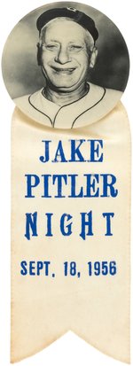 1956 JAKE PITLER NIGHT BUTTON W/RIBBON.