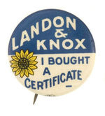 "LANDON KNOX/I BOUGHT A DOLLAR CERTIFICATE."