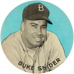 1950s DUKE SNIDER (HOF) PM10 LARGE STADIUM BUTTON.