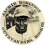 1947 JACKIE ROBINSON (HOF) "OUTSTANDING ROOKIE" RARE REAL PHOTO BUTTON (LARGE VERSION).