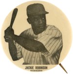 C. 1947 JACKIE ROBINSON (HOF) SCARCE BUTTON WITH PHOTO OF HIM AT BAT.