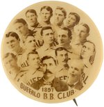 1897 BUFFALO BISONS B.B. CLUB REAL PHOTO TEAM EARLY BUTTON.