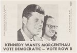 "KENNEDY WANTS MORGENTHAU" NEW YORK COATTAIL POLL CARD.