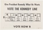 "KENNEDY WANTS MORGENTHAU" NEW YORK COATTAIL POLL CARD.