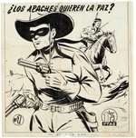 LONE RANGER #1 SPANISH COMIC BOOK COVER ORIGINAL ART.