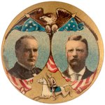 McKINLEY & ROOSEVELT ROUGH RIDER JUGATE BUTTON HAKE #23.