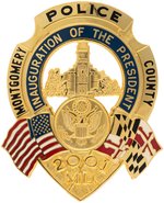 BUSH MONTGOMERY COUNTY MARYLAND 2001 INAUGURAL POLICE BADGE.