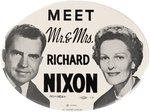 "MEET MR. & MRS. RICHARD NIXON" LARGE OVAL BUTTON.