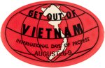 "GET OUT OF VIETNAM" OVAL EARLY ANTI-VIETNAM WAR BUTTON.
