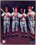 CINCINNATI REDS - BIG RED MACHINE PHOTO SIGNED BY TONY PÉREZ, JOHNNY BENCH, JOE MORGAN & PETE ROSE.