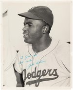 JACKIE ROBINSON (HOF) SIGNED PHOTO PLAQUE DISPLAY.