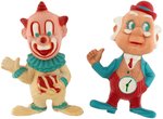 HOWDY DOODY CIRCUS BOXED MR. BLUSTER & CLARABELL SQUEEZE TOY PAIR.