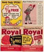 HOWDY DOODY ROYAL GELATIN DESERTS SHIPPING CARTON & TRADING CARD BOXES LOT.