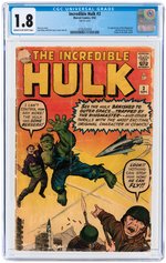 INCREDIBLE HULK #3 SEPTEMBER 1962 CGC 1.8 GOOD- (FIRST RINGMASTER).