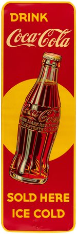 COCA-COLA 1941 TIN ADVERTISING SIGN.