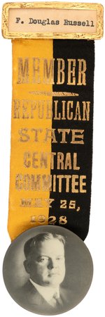 HOOVER "REPUBLICAN STATE CENTRAL COMMITTEE" RIBBON BADGE.
