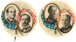 TAFT & BRYAN MATCHED PAIR OF 1908 DRAPED FLAG JUGATE BUTTONS.