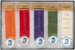 KENNEDY "YOUNG DEMOCRATIC CLUBS OF AMERICA" COLLECTION OF FIVE CONVENTION BADGES.