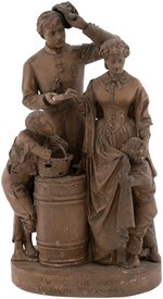 "TAKING THE OATH AND DRAWING RATIONS" CIVIL WAR STATUE BY JOHN ROGERS GROUP.