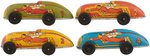 CAPTAIN MARVEL "LIGHTNING" RACING CARS WIND-UP RACERS SET WITH REPRODUCTION BOX.