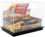 CAPTAIN MARVEL "LIGHTNING" RACING CARS WIND-UP RACERS SET WITH REPRODUCTION BOX.