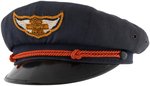 VINTAGE 1950s TRADEMARK HARLEY-DAVIDSON BIKER CAP UNUSED WITH ORANGE CORD.