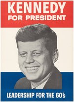 KENNEDY "LEADERSHIP FOR THE 60'S" SMILING PORTRAIT CAMPAIGN POSTER.