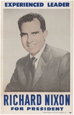 NIXON "EXPERIENCED LEADER" 1960 CAMPAIGN POSTER.