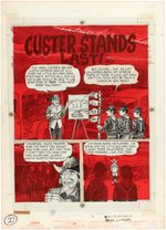 DRAG CARTOONS #1 CUSTER STANDS LAST! COMPLETE COMIC STORY ORIGINAL ART BY PETE MILLAR.