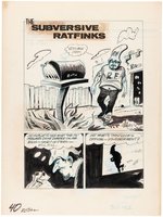 BIG DADDY ROTH #1 THE SUBVERSIVE RATFINKS COMPLETE COMIC STORY ORIGINAL ART BY DENNIS ELLEFSON.