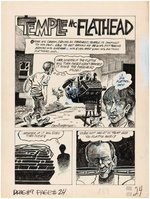 DRAG CARTOONS #9 TEMPLE McFLATHEAD COMIC STORY ORIGINAL ART BY DENNIS ELLEFSON.