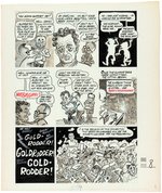 DRAG CARTOONS #9 THE BIG DRAG RACE/1964 ELECTION COMIC STORY ORIGINAL ART BY PETE MILLAR.