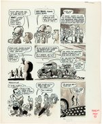 DRAG CARTOONS #9 THE BIG DRAG RACE/1964 ELECTION COMIC STORY ORIGINAL ART BY PETE MILLAR.