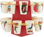 MARVEL COMICS SUPERHEROES 7-ELEVEN SLURPEE CUPS HANGING DISPLAY WITH 20 CUPS.