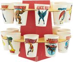 MARVEL COMICS SUPERHEROES 7-ELEVEN SLURPEE CUPS HANGING DISPLAY WITH 20 CUPS.