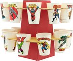 MARVEL COMICS SUPERHEROES 7-ELEVEN SLURPEE CUPS HANGING DISPLAY WITH 20 CUPS.