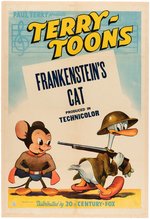 TERRYTOONS - MIGHTY MOUSE - FRANKENSTEIN'S CAT LINEN-MOUNTED ONE SHEET CARTOON (STOCK) POSTER.