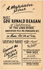 REAGAN WESTCHESTER COUNTY NEW YORK 1967 SINGLE DAY EVENT POSTER.