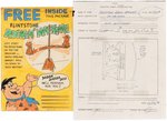 POST FLINTSTONE ROCKIN' MACHINE CEREAL BOX BACK PREMIUM PROTOTYPE ORIGINAL ART.