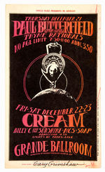 CREAM GRANDE BALLROOM CONCERT POSTCARD.